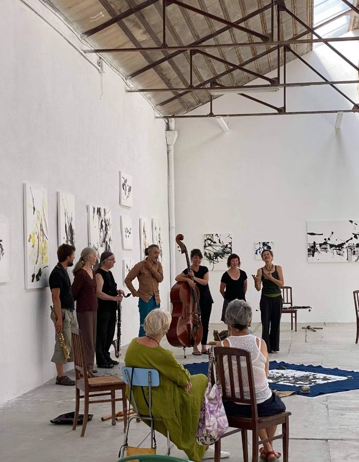 Musique improvisée avec Christel Basset en 2021 à l'Usine de Poët Laval